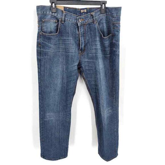 FUSAI 1997 men's medium wash regular fit jeans in size 38 - Picture 1 of 6